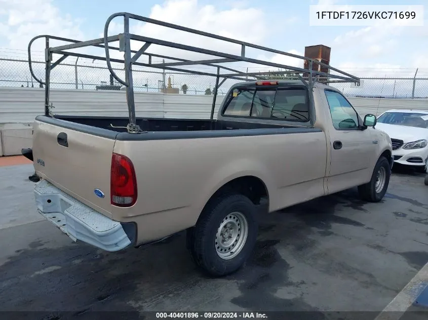 1997 Ford F-150 Standard/Xl/Xlt VIN: 1FTDF1726VKC71699 Lot: 40401896