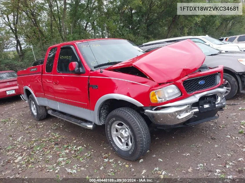 1997 Ford F-150 Lariat/Xl/Xlt VIN: 1FTDX18W2VKC34681 Lot: 40448189