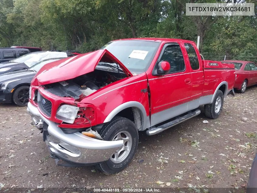 1997 Ford F-150 Lariat/Xl/Xlt VIN: 1FTDX18W2VKC34681 Lot: 40448189