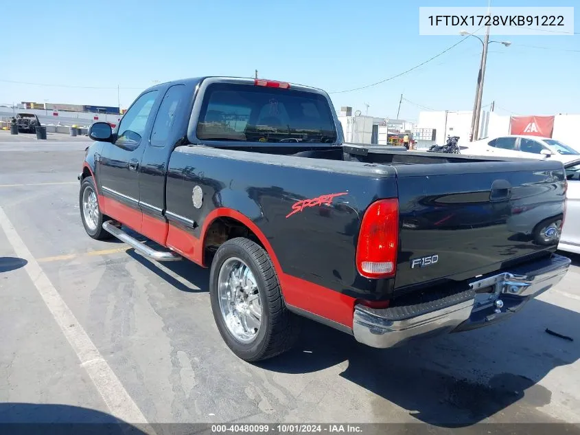 1997 Ford F150 VIN: 1FTDX1728VKB91222 Lot: 40480099