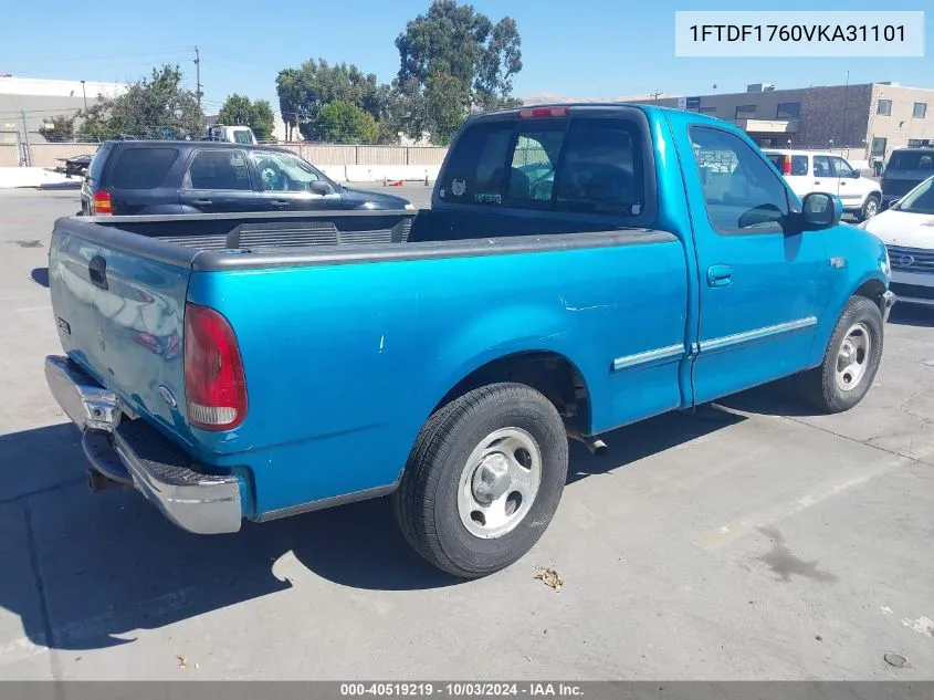 1997 Ford F-150 Lariat/Standard/Xl/Xlt VIN: 1FTDF1760VKA31101 Lot: 40519219