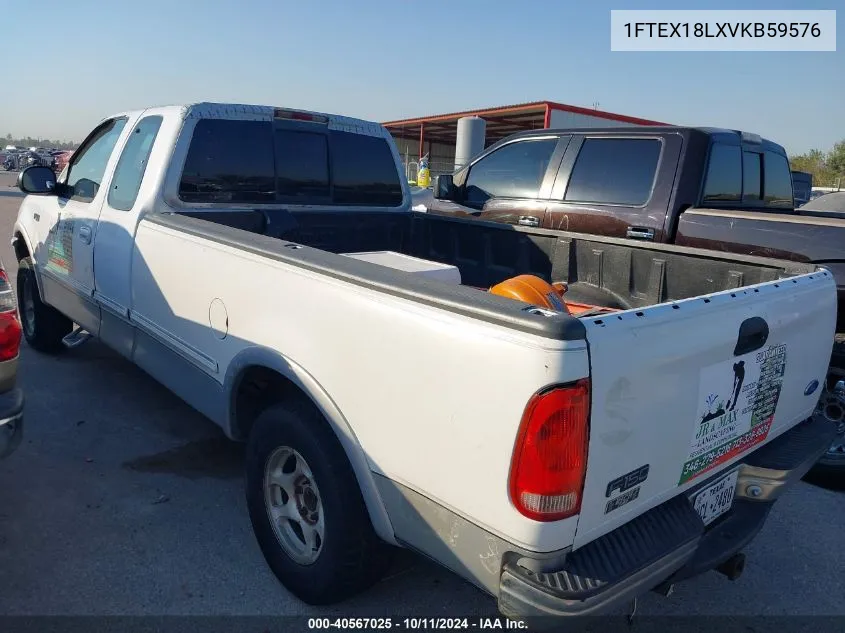 1997 Ford F-150 Lariat/Xl/Xlt VIN: 1FTEX18LXVKB59576 Lot: 40567025