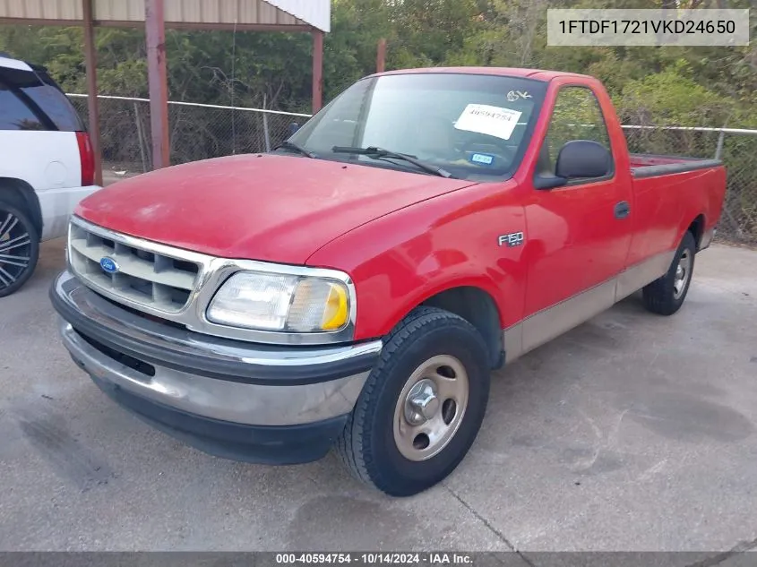 1997 Ford F-150 Standard/Xl/Xlt VIN: 1FTDF1721VKD24650 Lot: 40594754