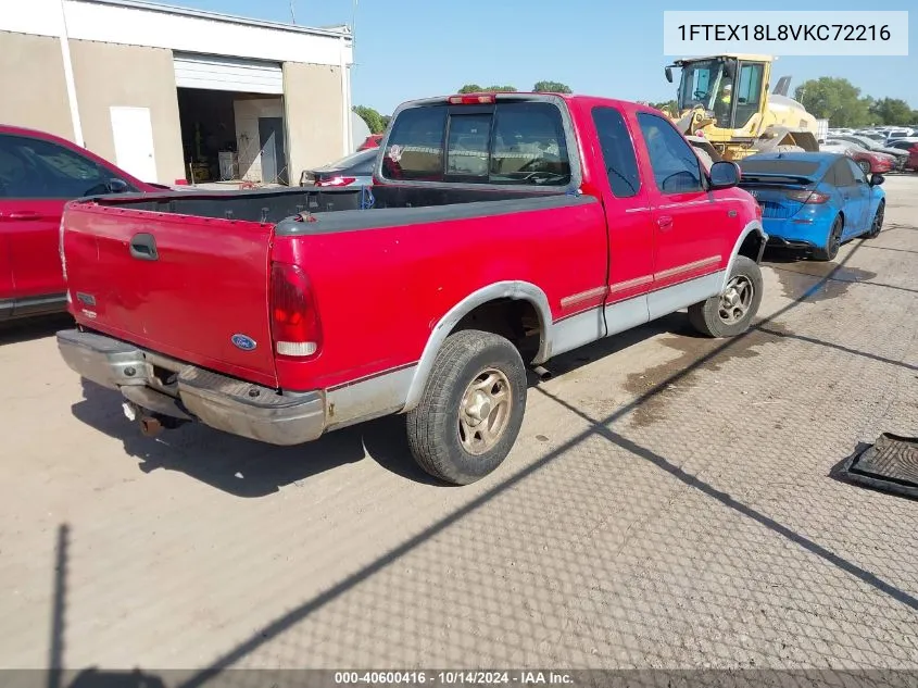 1997 Ford F-150 Lariat/Xl/Xlt VIN: 1FTEX18L8VKC72216 Lot: 40600416