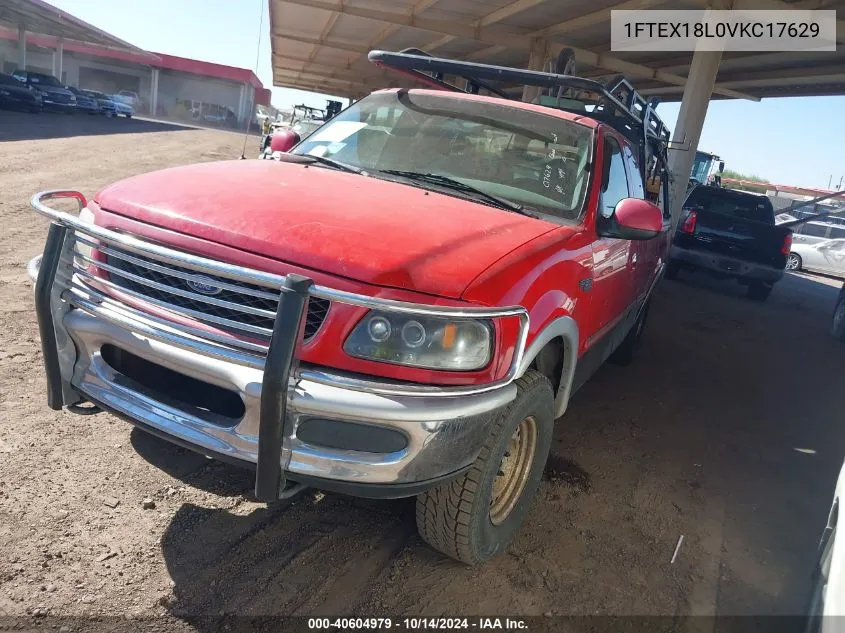 1997 Ford F-150 Lariat/Xl/Xlt VIN: 1FTEX18L0VKC17629 Lot: 40604979