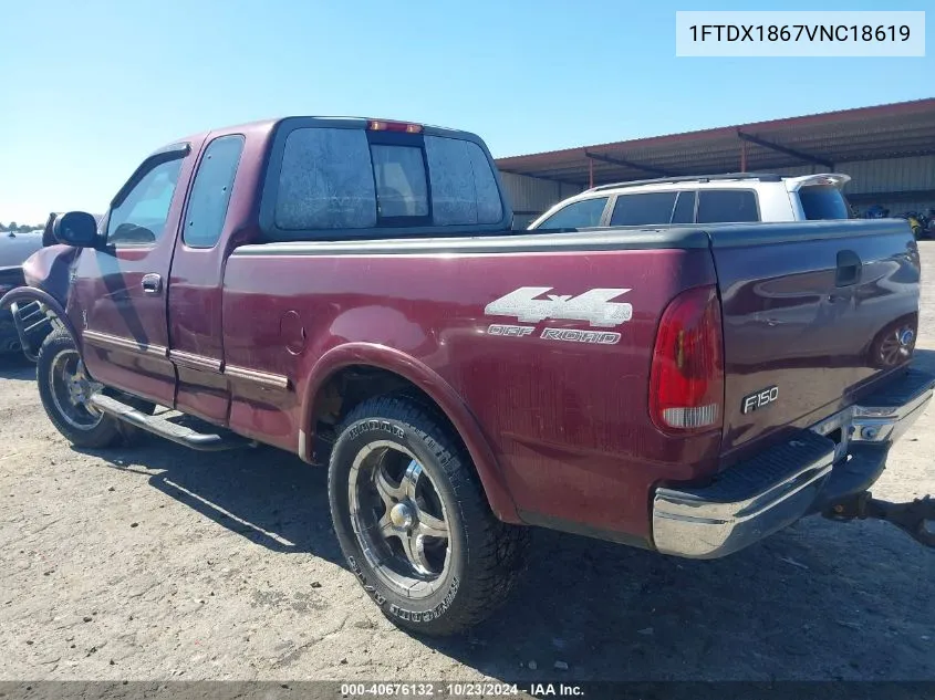 1997 Ford F-150 Lariat/Xl/Xlt VIN: 1FTDX1867VNC18619 Lot: 40676132