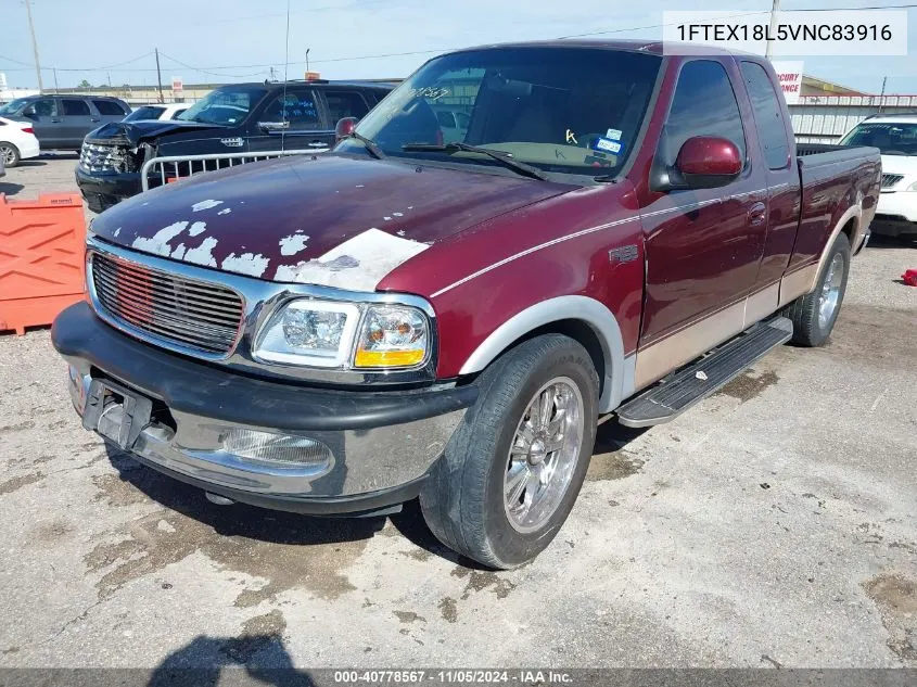 1997 Ford F-150 Lariat/Xl/Xlt VIN: 1FTEX18L5VNC83916 Lot: 40778567