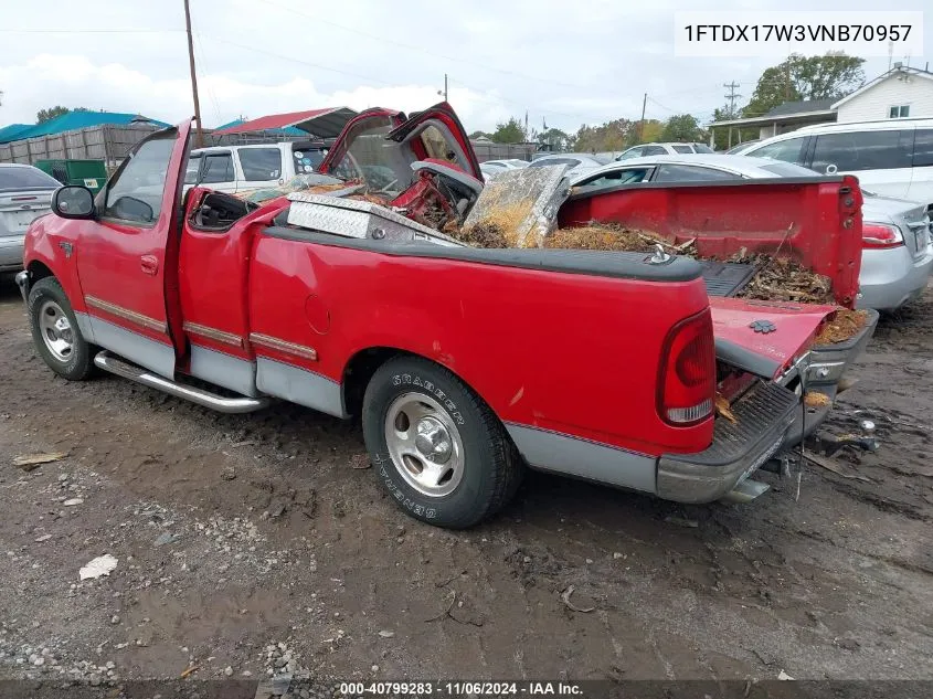 1997 Ford F-150 Lariat/Standard/Xl/Xlt VIN: 1FTDX17W3VNB70957 Lot: 40799283