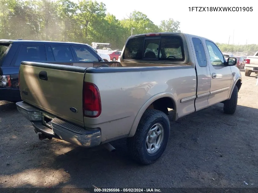 1998 Ford F-150 Lariat/Standard/Xl/Xlt VIN: 1FTZX18WXWKC01905 Lot: 39295586