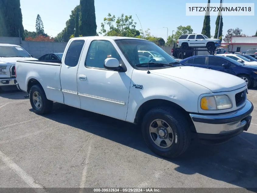 1998 Ford F-150 Standard/Xl/Xlt VIN: 1FTZX172XWNA47418 Lot: 39532634