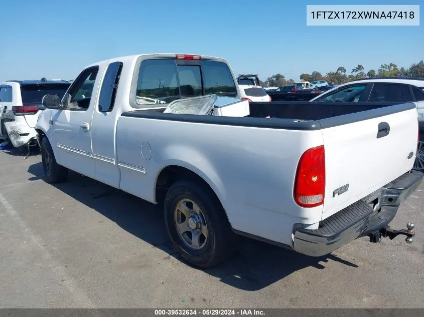 1998 Ford F-150 Standard/Xl/Xlt VIN: 1FTZX172XWNA47418 Lot: 39532634