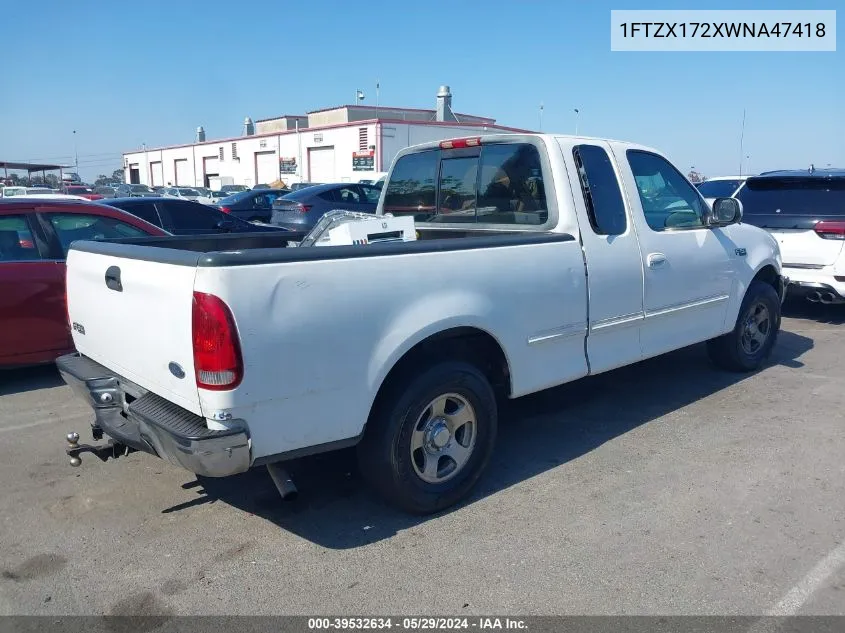 1998 Ford F-150 Standard/Xl/Xlt VIN: 1FTZX172XWNA47418 Lot: 39532634