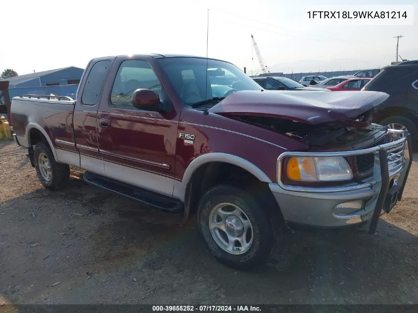 1998 Ford F-150 Lariat/Standard/Xl/Xlt VIN: 1FTRX18L9WKA81214 Lot: 39855252