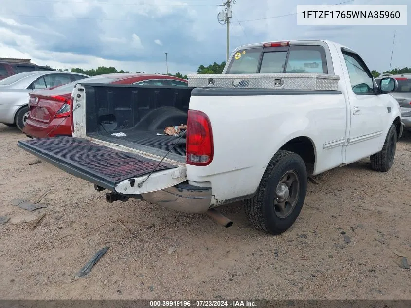 1998 Ford F-150 Lariat/Standard/Xl/Xlt VIN: 1FTZF1765WNA35960 Lot: 39919196