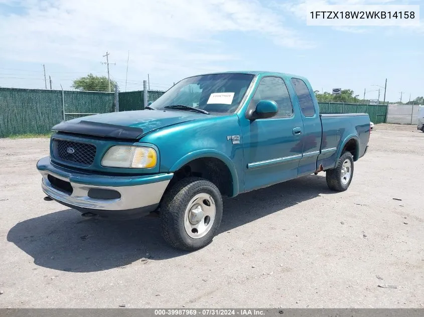 1998 Ford F-150 Lariat/Standard/Xl/Xlt VIN: 1FTZX18W2WKB14158 Lot: 39987969