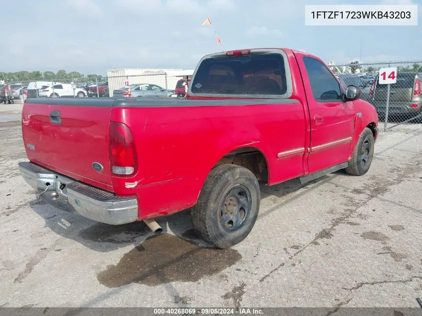 1FTZF1723WKB43203 1998 Ford F-150 Standard/Xl/Xlt