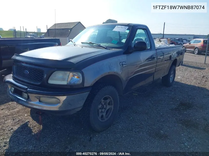 1998 Ford F150 VIN: 1FTZF18W7WNB87074 Lot: 40270276