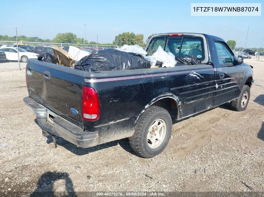 1998 Ford F150 VIN: 1FTZF18W7WNB87074 Lot: 40270276