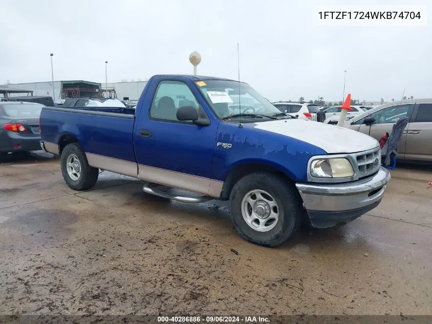 1998 Ford F-150 Standard/Xl/Xlt VIN: 1FTZF1724WKB74704 Lot: 40286886