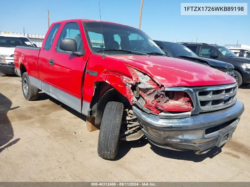 1998 Ford F-150 Standard/Xl/Xlt VIN: 1FTZX1726WKB89198 Lot: 40312488