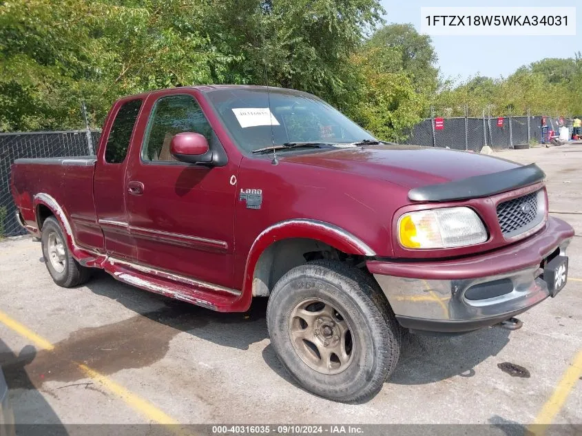 1998 Ford F-150 Lariat/Standard/Xl/Xlt VIN: 1FTZX18W5WKA34031 Lot: 40316035