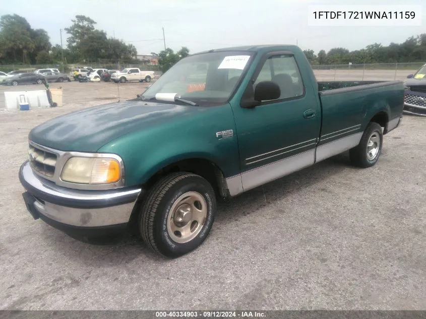 1998 Ford F-150 Standard/Xl/Xlt VIN: 1FTDF1721WNA11159 Lot: 40334903