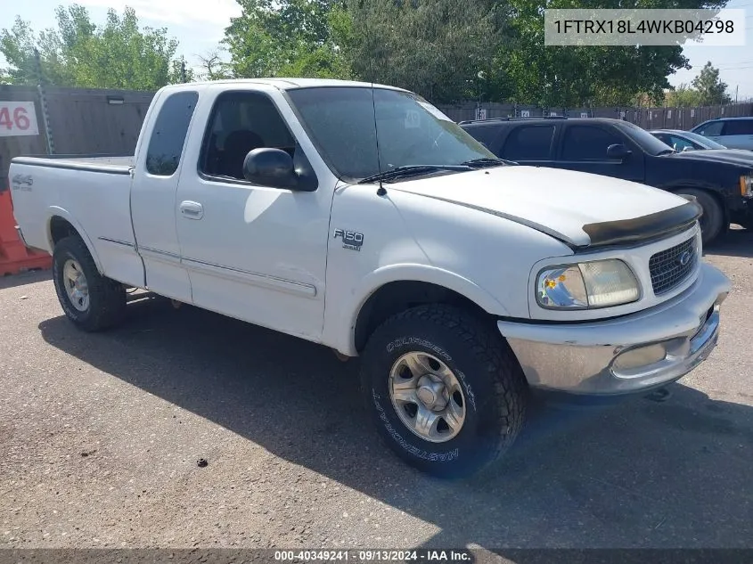 1998 Ford F150 VIN: 1FTRX18L4WKB04298 Lot: 40349241