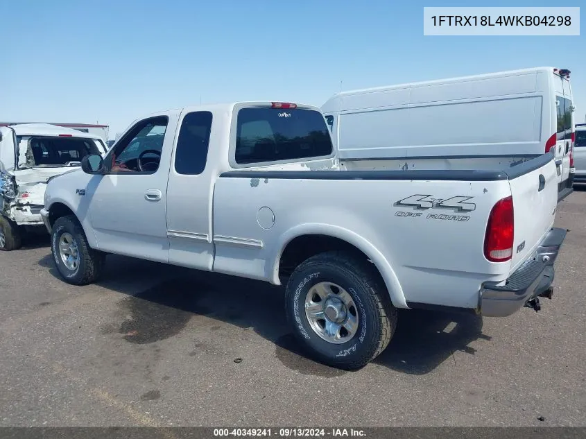 1998 Ford F150 VIN: 1FTRX18L4WKB04298 Lot: 40349241