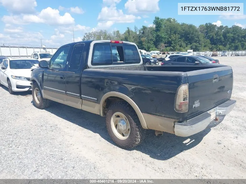 1998 Ford F-150 Lariat/Standard/Xl/Xlt VIN: 1FTZX1763WNB81772 Lot: 40401216