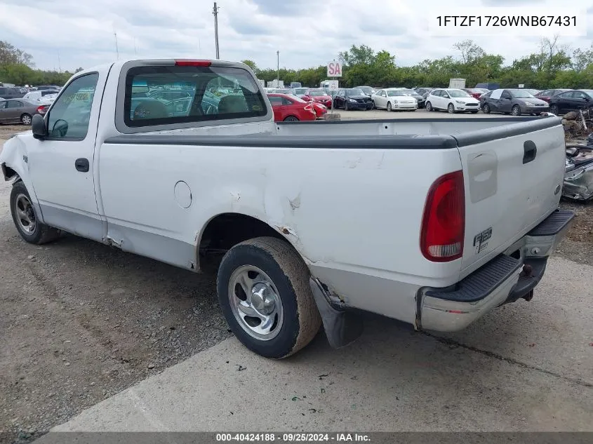 1998 Ford F-150 Standard/Xl/Xlt VIN: 1FTZF1726WNB67431 Lot: 40424188