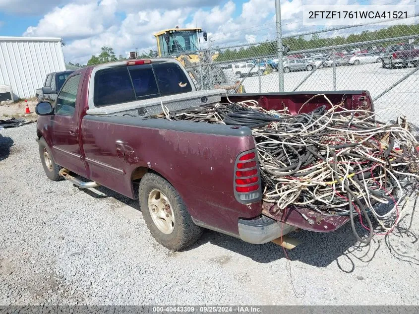 1998 Ford F-150 Lariat/Standard/Xl/Xlt VIN: 2FTZF1761WCA41521 Lot: 40443309