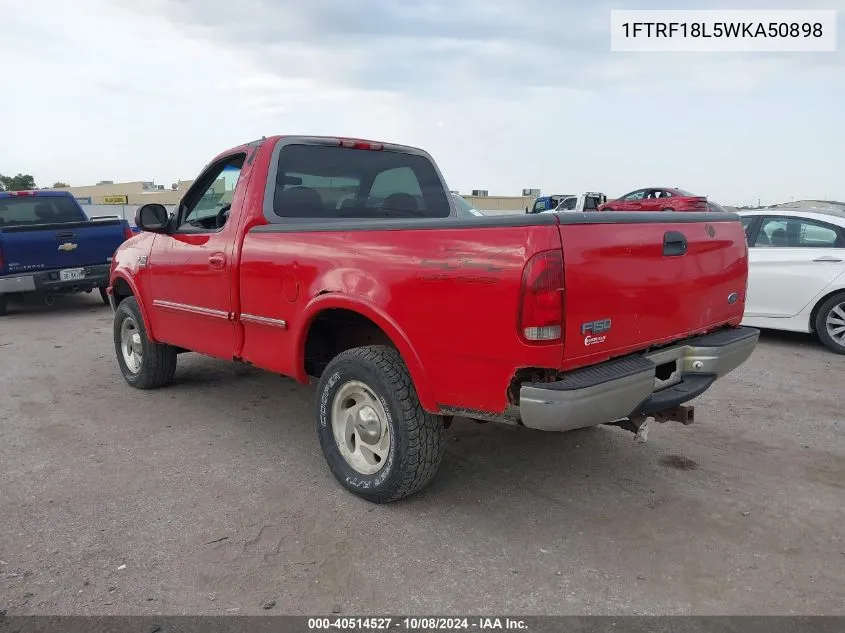 1998 Ford F150 VIN: 1FTRF18L5WKA50898 Lot: 40514527