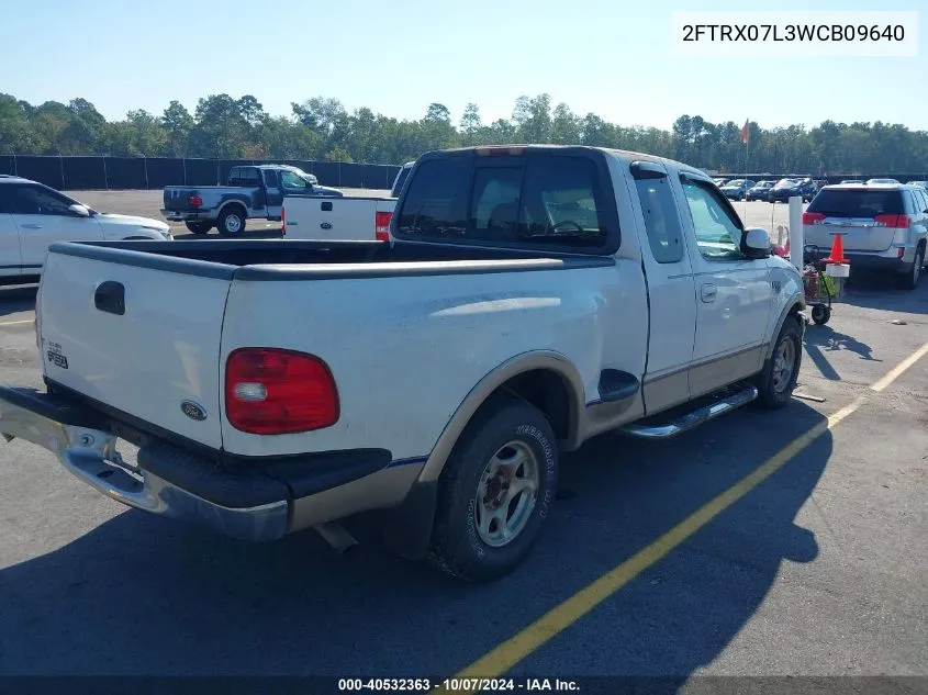 1998 Ford F-150 Lariat/Xl/Xlt VIN: 2FTRX07L3WCB09640 Lot: 40532363