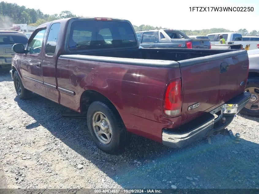 1998 Ford F-150 Lariat/Standard/Xl/Xlt VIN: 1FTZX17W3WNC02250 Lot: 40534657