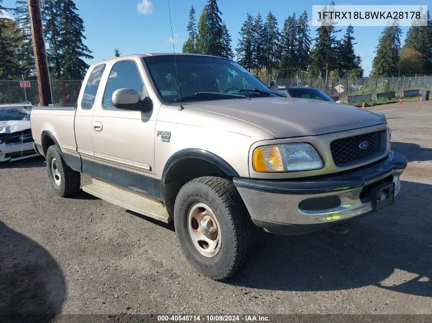 1998 Ford F-150 Lariat/Standard/Xl/Xlt VIN: 1FTRX18L8WKA28178 Lot: 40545714