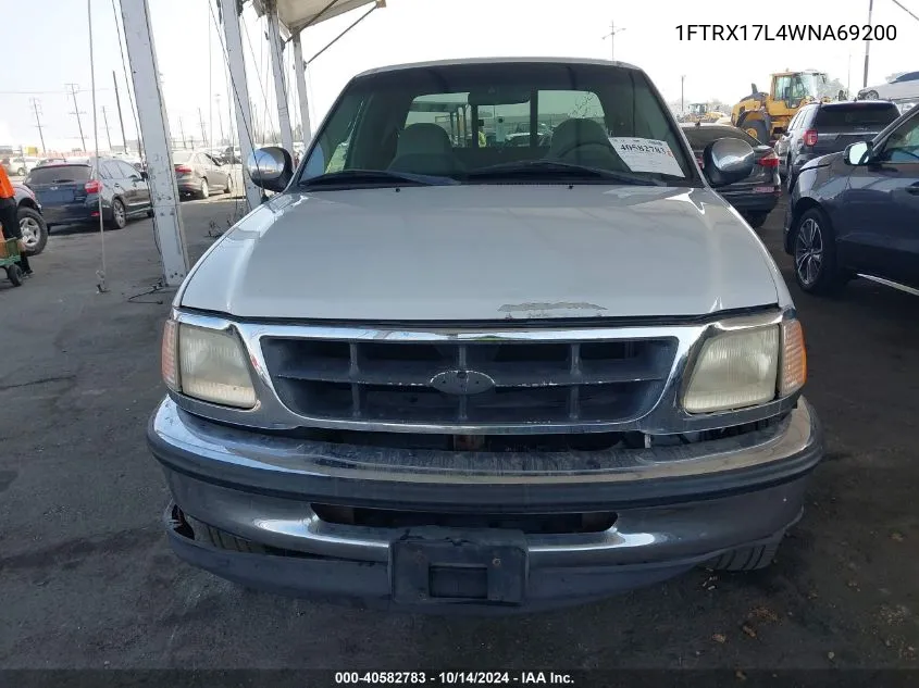 1998 Ford F-150 Lariat/Xl/Xlt VIN: 1FTRX17L4WNA69200 Lot: 40582783