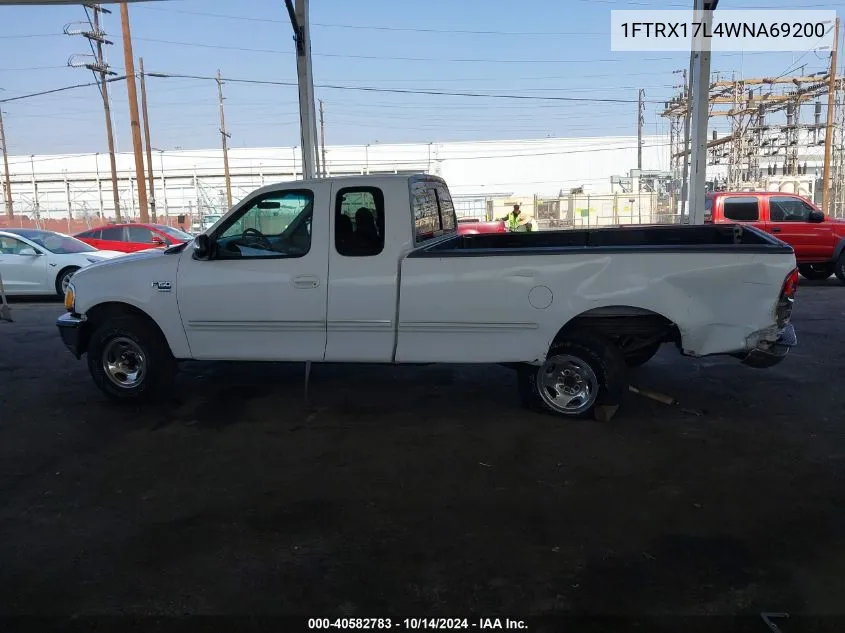 1998 Ford F-150 Lariat/Xl/Xlt VIN: 1FTRX17L4WNA69200 Lot: 40582783