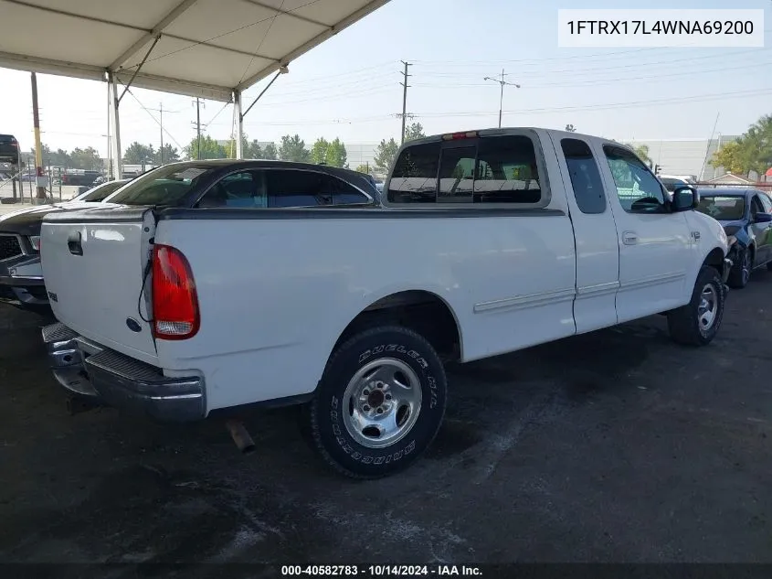 1998 Ford F-150 Lariat/Xl/Xlt VIN: 1FTRX17L4WNA69200 Lot: 40582783