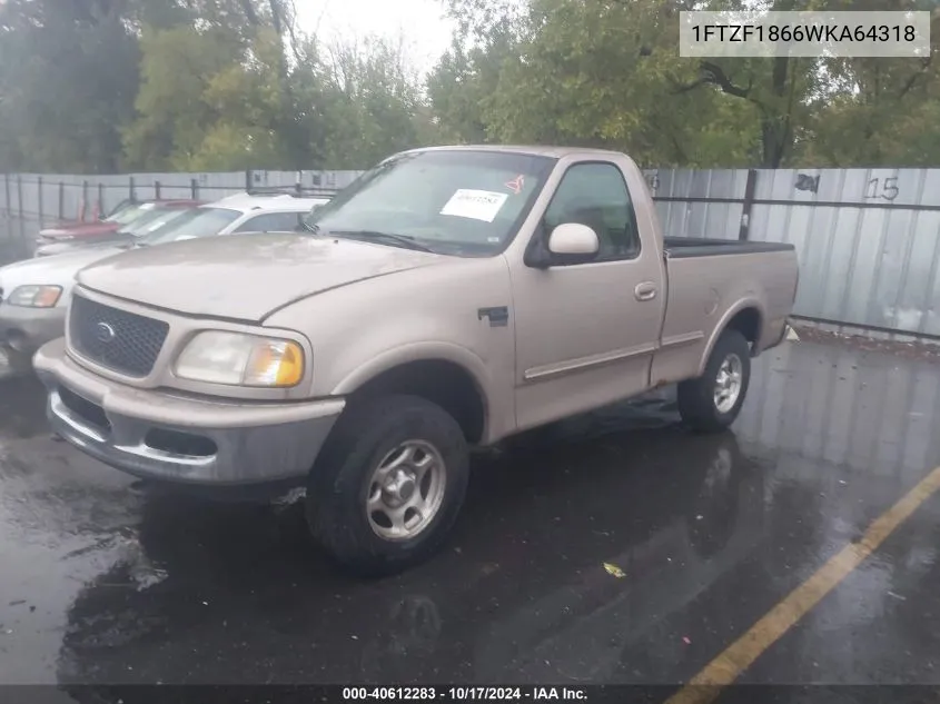 1998 Ford F-150 Lariat/Standard/Xl/Xlt VIN: 1FTZF1866WKA64318 Lot: 40612283