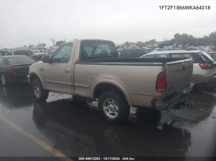 1998 Ford F-150 Lariat/Standard/Xl/Xlt VIN: 1FTZF1866WKA64318 Lot: 40612283