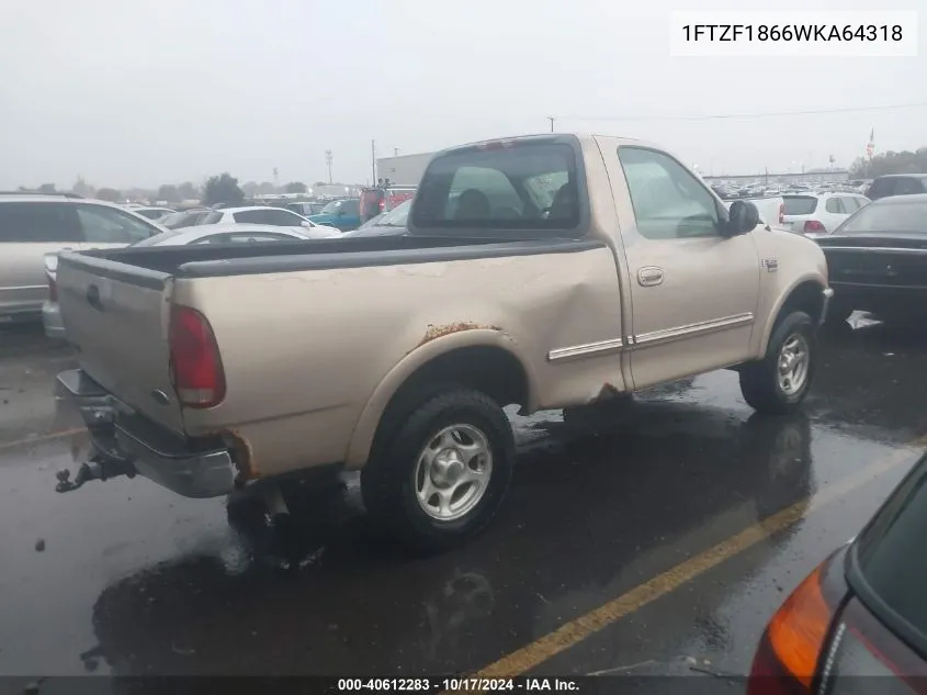 1998 Ford F-150 Lariat/Standard/Xl/Xlt VIN: 1FTZF1866WKA64318 Lot: 40612283