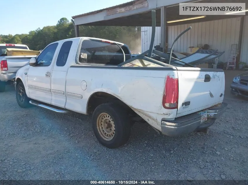 1998 Ford F-150 Standard/Xl/Xlt VIN: 1FTZX1726WNB76692 Lot: 40614650