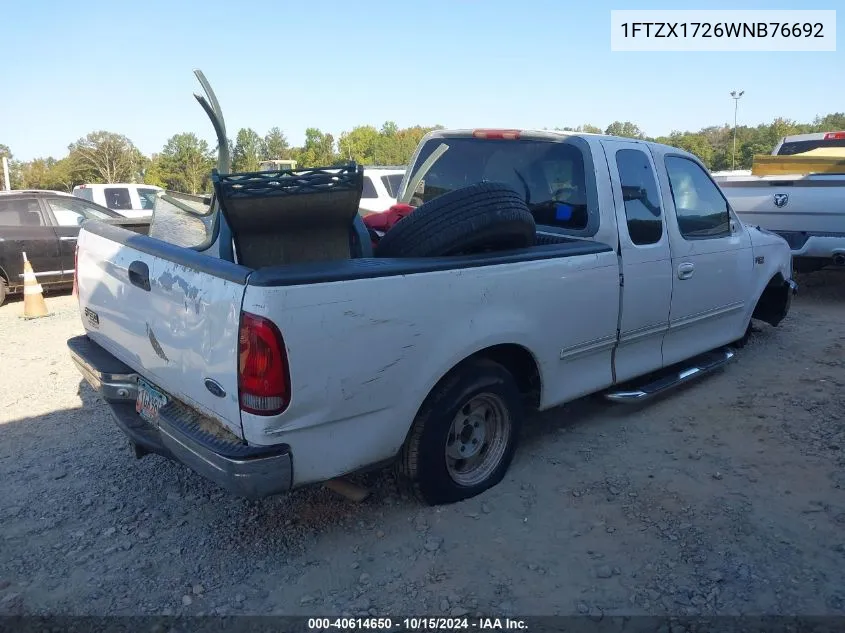 1998 Ford F-150 Standard/Xl/Xlt VIN: 1FTZX1726WNB76692 Lot: 40614650