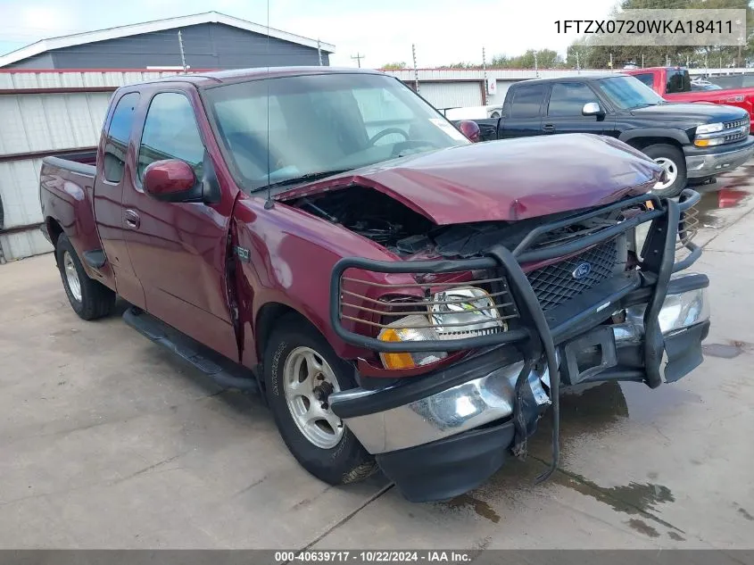 1998 Ford F-150 Xl/Xlt VIN: 1FTZX0720WKA18411 Lot: 40639717