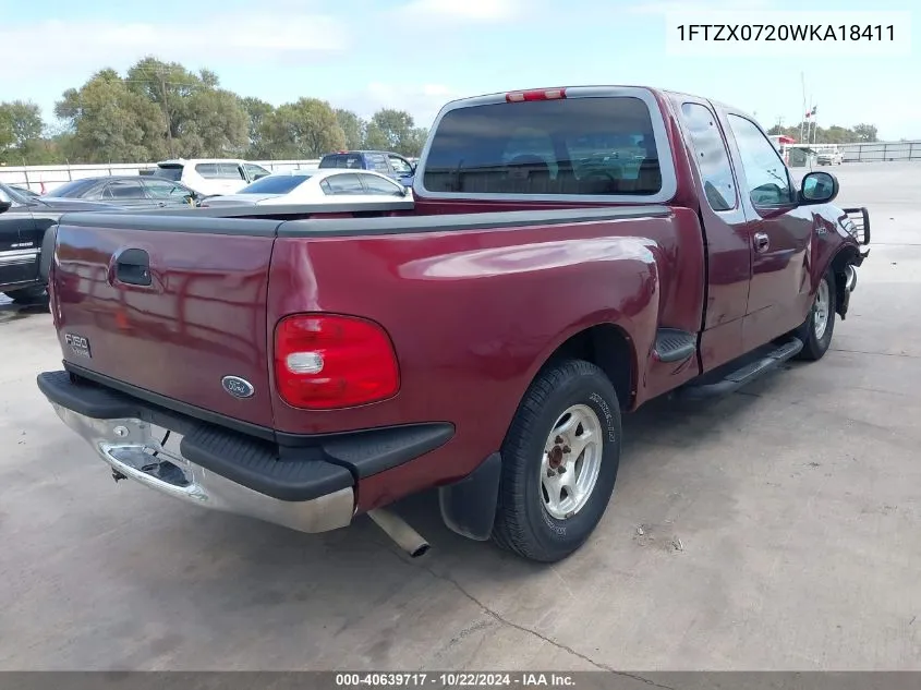 1998 Ford F-150 Xl/Xlt VIN: 1FTZX0720WKA18411 Lot: 40639717