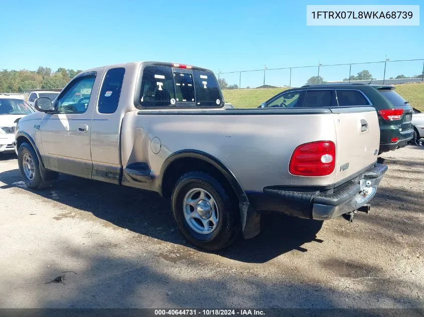 1998 Ford F-150 Lariat/Xl/Xlt VIN: 1FTRX07L8WKA68739 Lot: 40644731