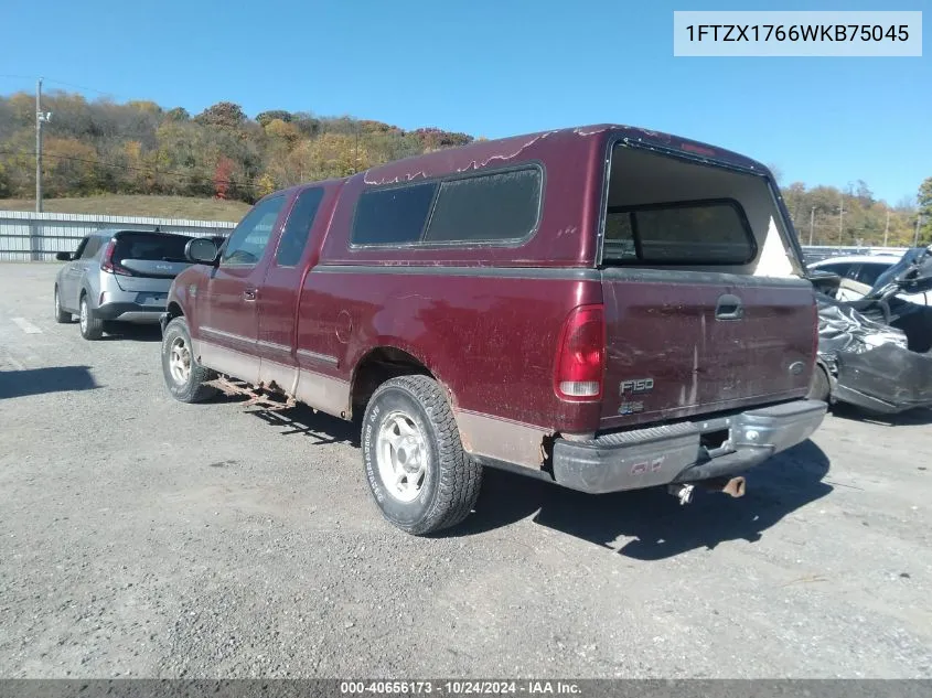 1998 Ford F-150 Lariat/Standard/Xl/Xlt VIN: 1FTZX1766WKB75045 Lot: 40656173