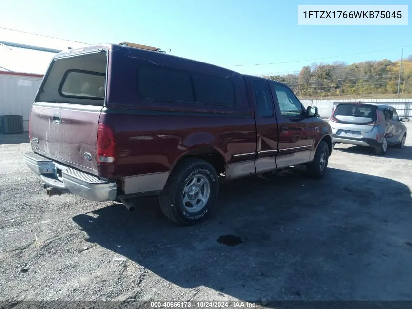 1998 Ford F-150 Lariat/Standard/Xl/Xlt VIN: 1FTZX1766WKB75045 Lot: 40656173