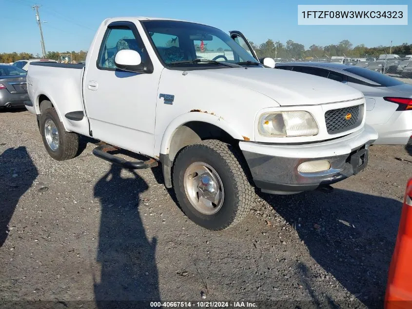 1998 Ford F-150 Lariat/Standard/Xl/Xlt VIN: 1FTZF08W3WKC34323 Lot: 40667514