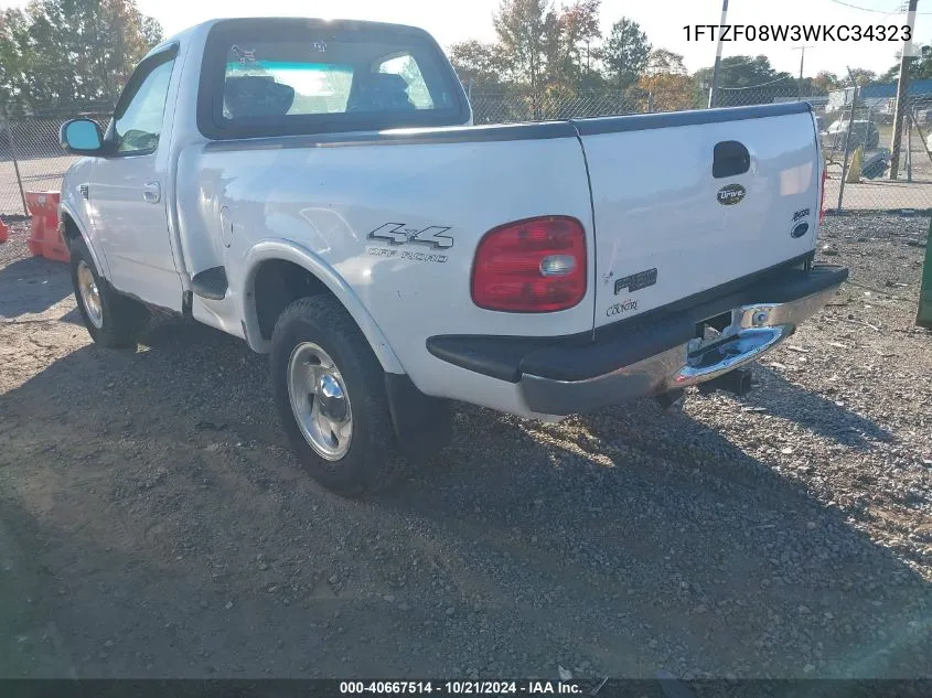 1998 Ford F-150 Lariat/Standard/Xl/Xlt VIN: 1FTZF08W3WKC34323 Lot: 40667514